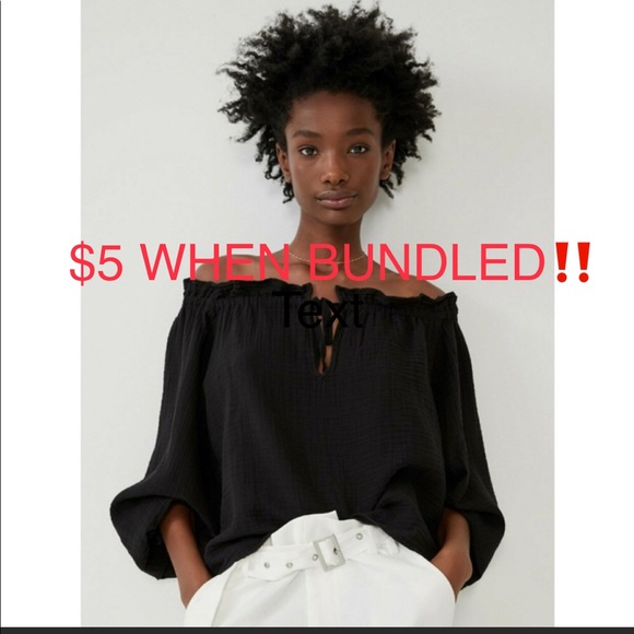 Zara Tops - 🎁3/$15🎁 EUC❤️ZARA Black Lenin Boho Top - Medium